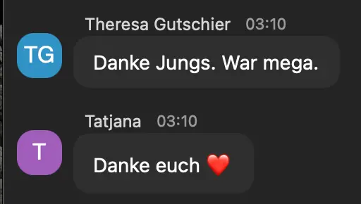 Feedback aus dem Zoom-Chat des Live-Events
