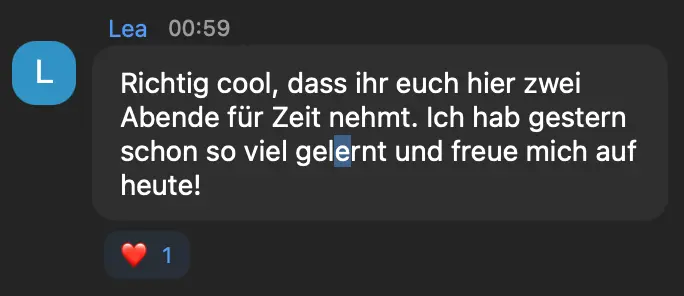 Feedback aus dem Zoom-Chat des Live-Events