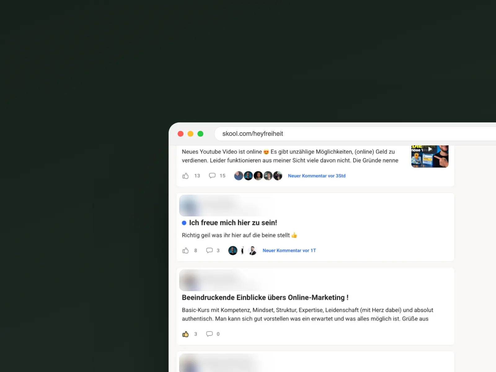 Der Feed der heyfreiheit Community auf Skool