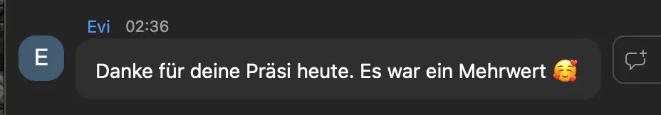 Feedback aus dem Zoom-Chat des Live-Events