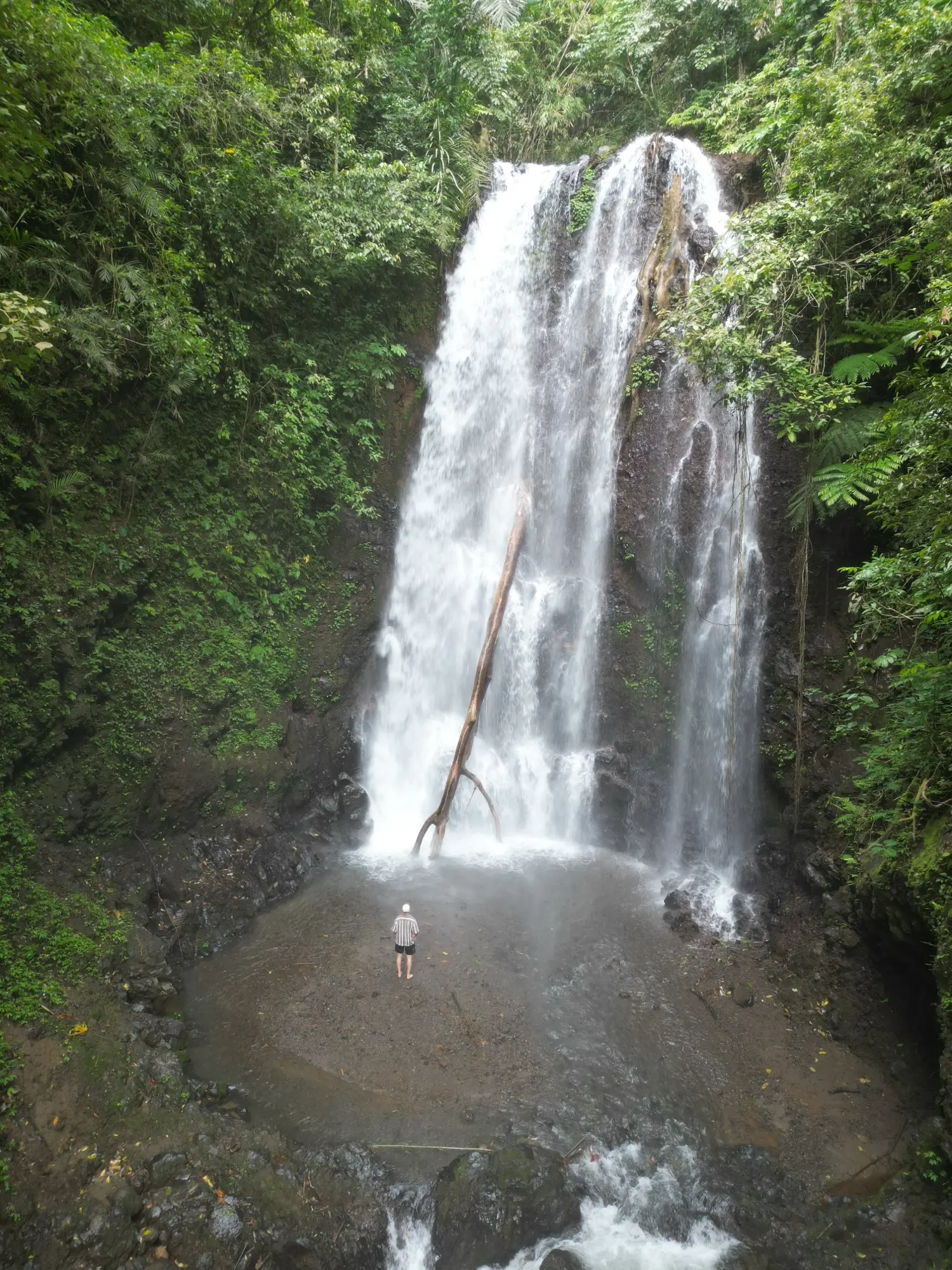 Wasserfall im Dschungel von oben